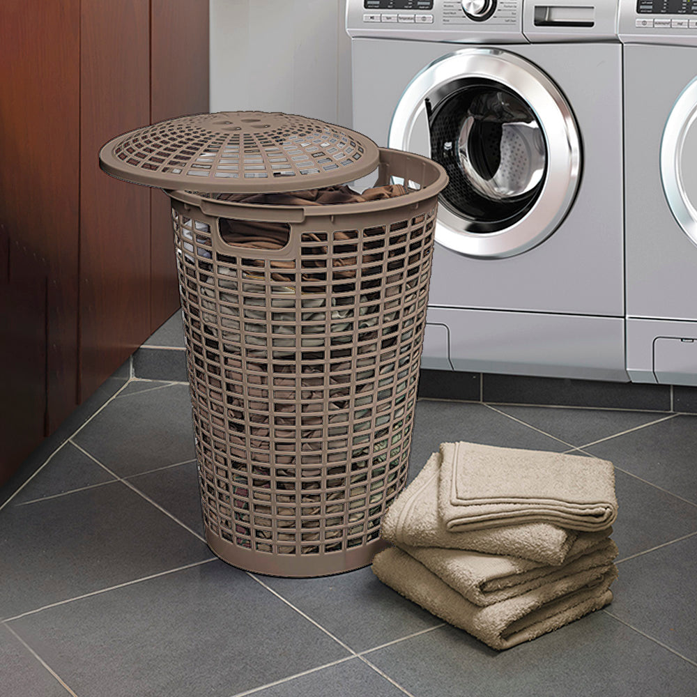 Cesta redonda con tapa Rimax