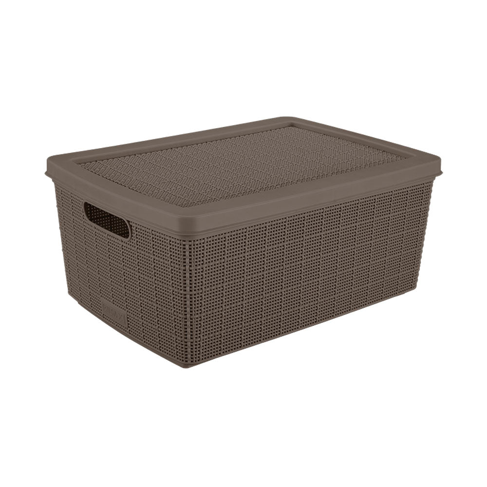 Canasta Fique de 13.5 Litros con Tapa Rimax