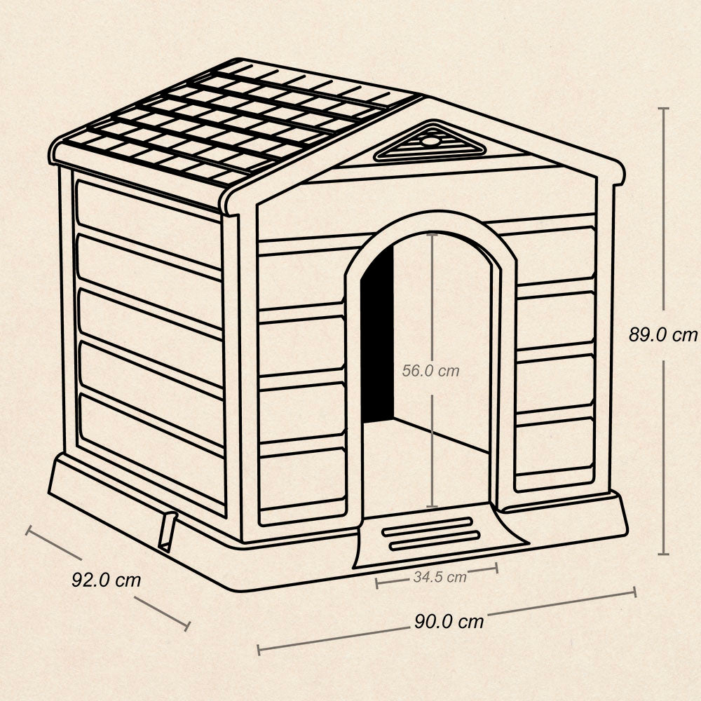 Casa para Perro Grande Taupe Roja Rimax