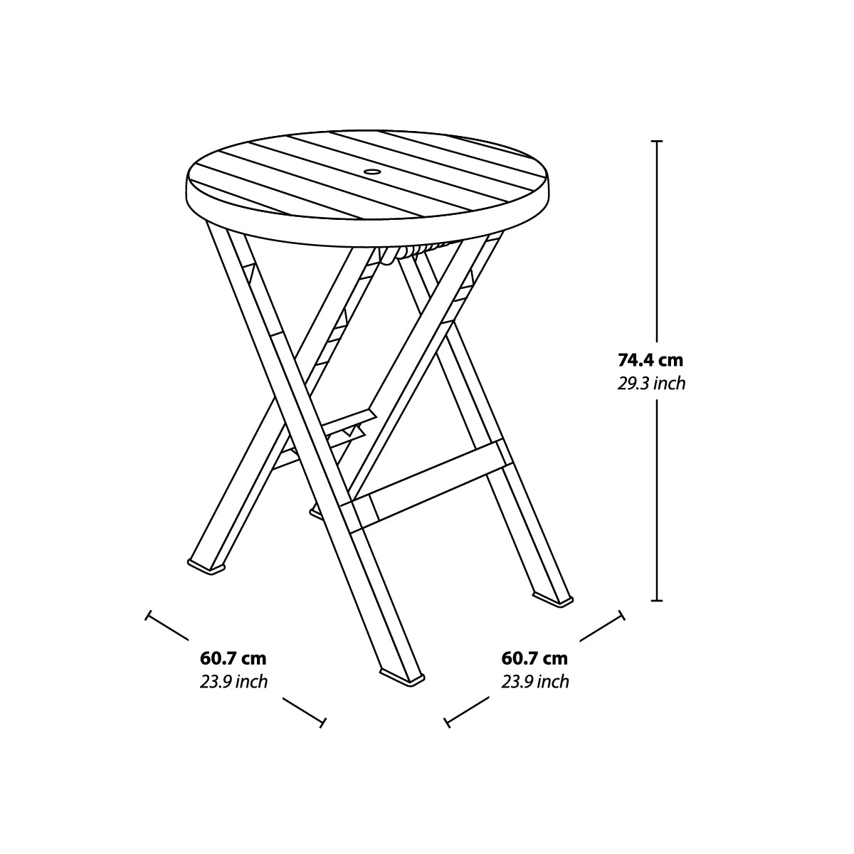 Mesa Plegable Redonda Barú Rimax