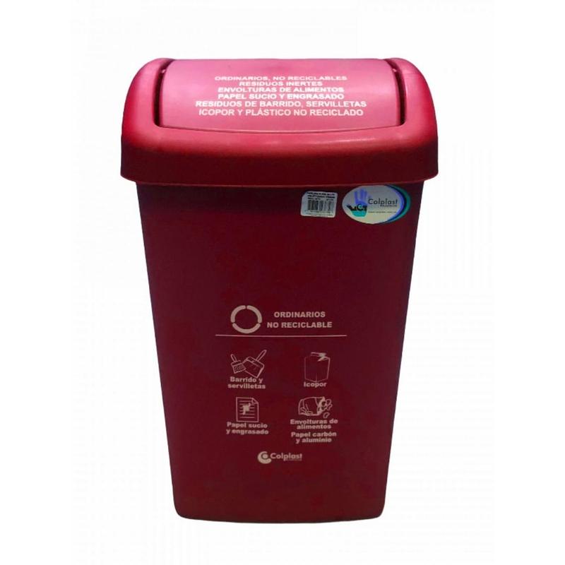Papelera Tapa Plana 36 litros Colplast