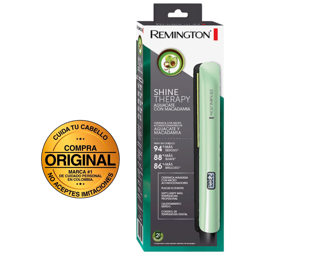 Plancha Remington Shine Therapy | Brillo y Antifrizz