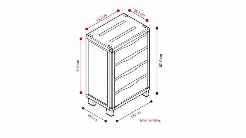 Cajonero Rimax Rattan Wengue