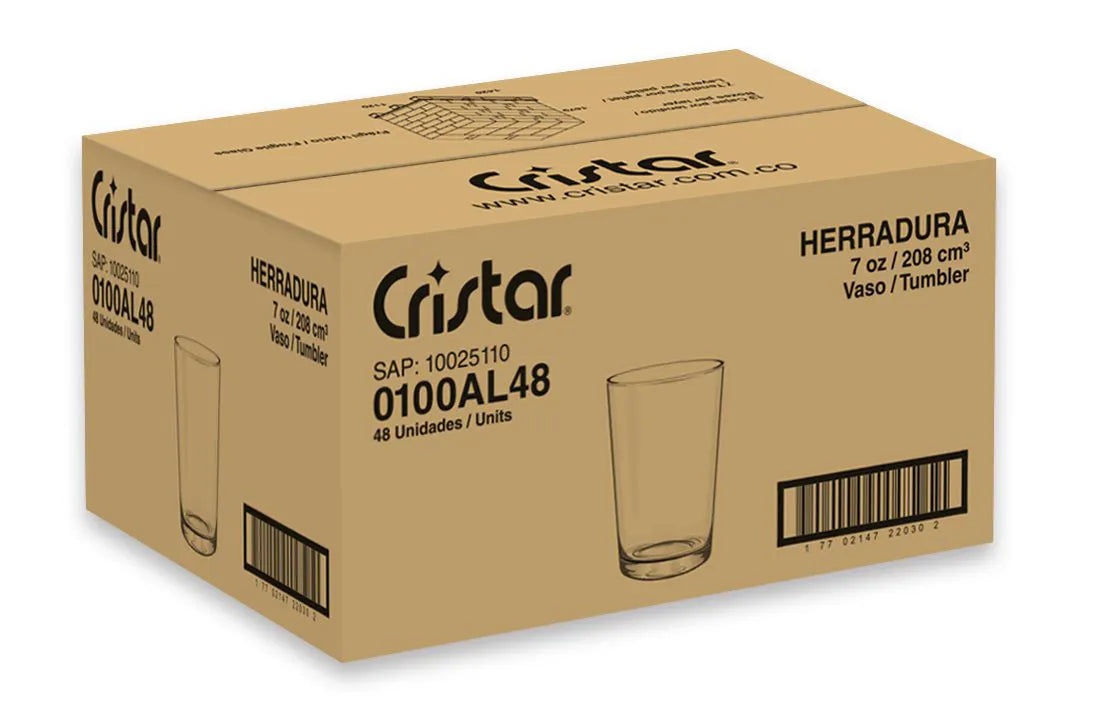 Vaso Herradura Jugos x1 Caja 48 Unidades Cristar
