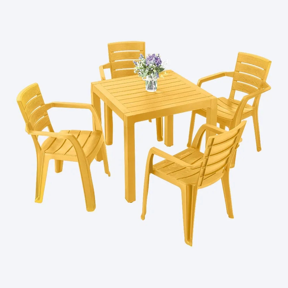 Combo Barú Mesa + 4 Sillas Con Brazos Rimax