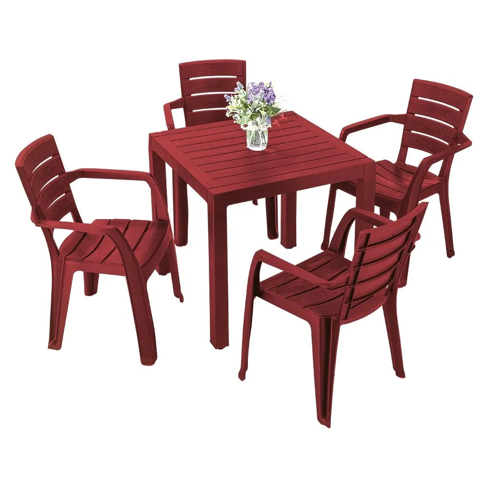 Combo Barú Mesa + 4 Sillas Con Brazos Rimax
