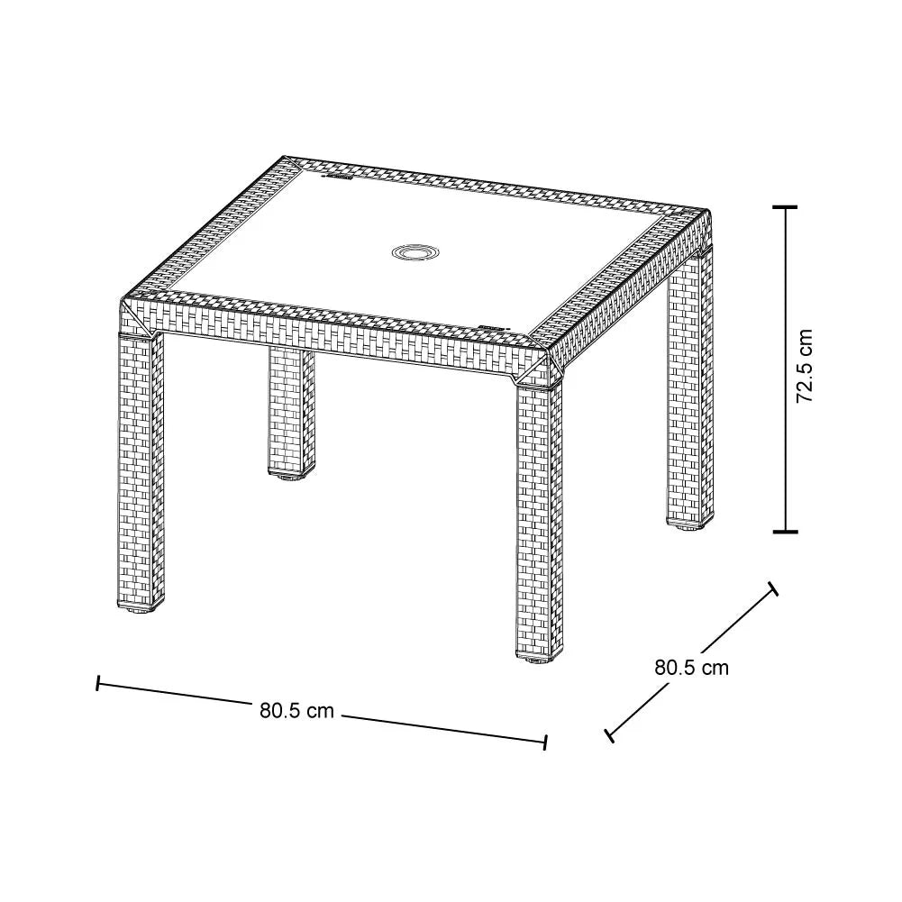 Combo Eterna Mesa + 4 Sillas con Brazo Rimax.