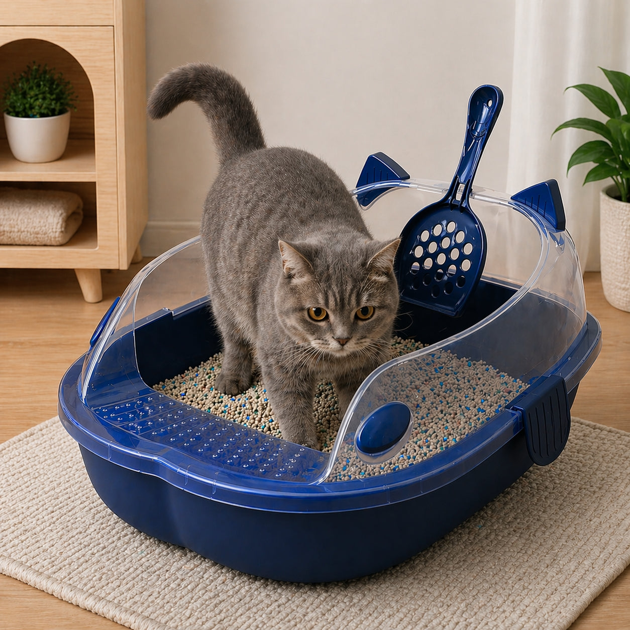 Combo Arenero para Gatos Armaty Color Azul Rey 10307355140
