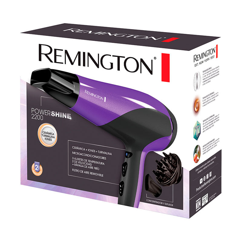 Secador de Cabello Remington Power Shine Morado D3190
