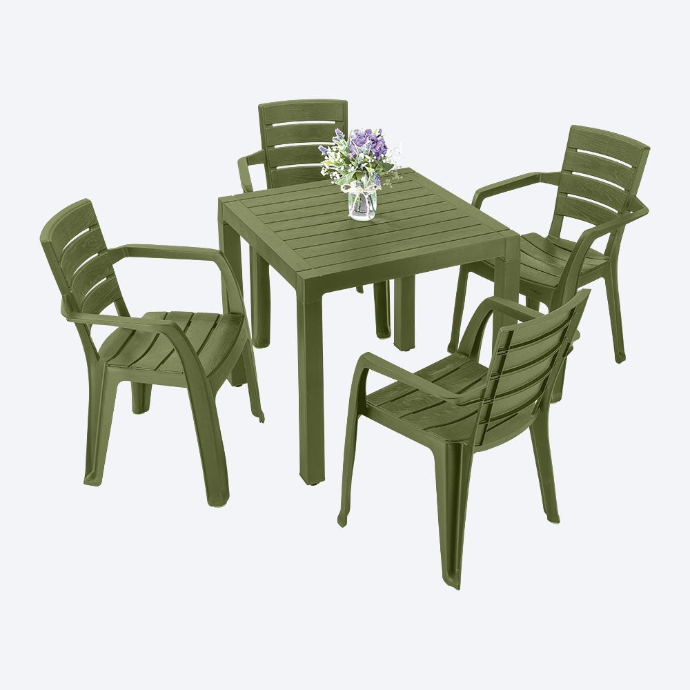 Combo Barú Mesa + 4 Sillas Con Brazos Rimax