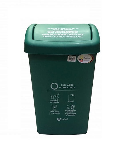 Papelera Tapa Plana 36 litros Colplast