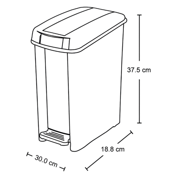 Basurero Pedal 10 Litros Slim