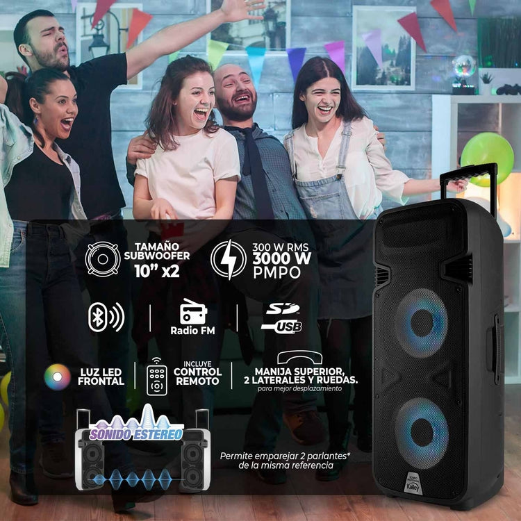 Parlante doble Kalley de 3000 Watts Color Negro K-SPK300D