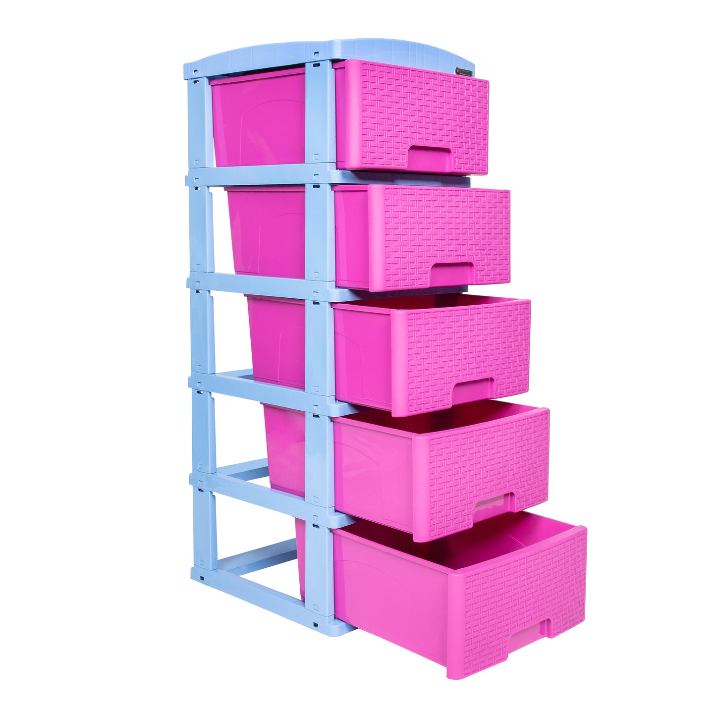 Practimueble Apariencia Rattan 5 Gavetas Colplast Rosado