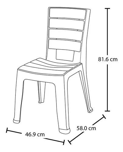 Combo Barú Mesa + 4 Sillas Sin Brazos Rimax