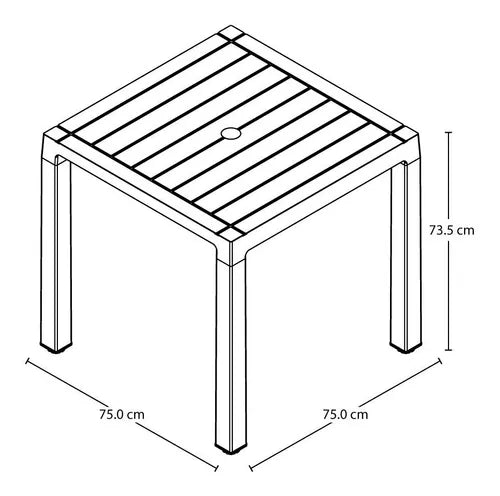 Combo Barú Mesa + 4 Sillas Sin Brazos Rimax
