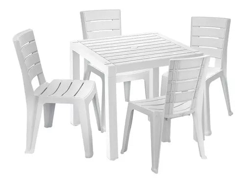 Combo Barú Mesa + 4 Sillas Sin Brazos Rimax