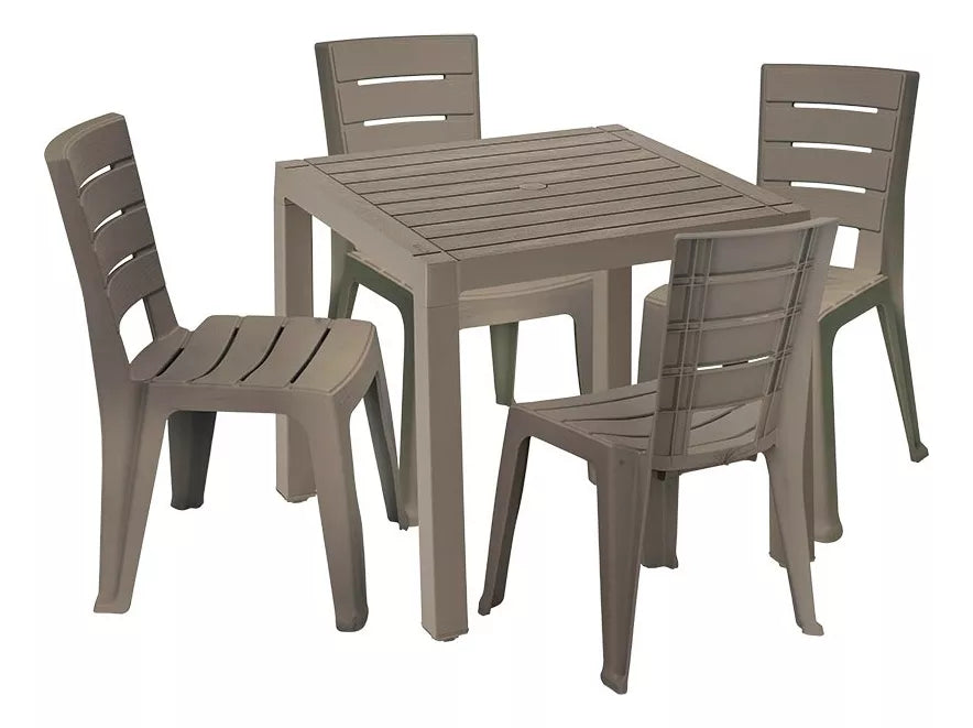 Combo Barú Mesa + 4 Sillas Sin Brazos Rimax