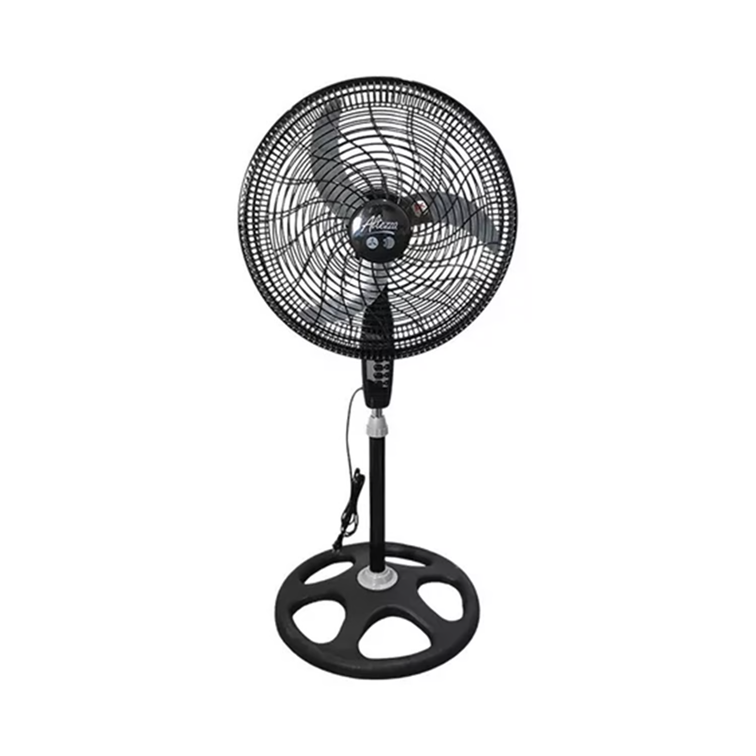 Ventilador Altezza Basic de Pedestal Motor Bujes Malla Plástica Negro