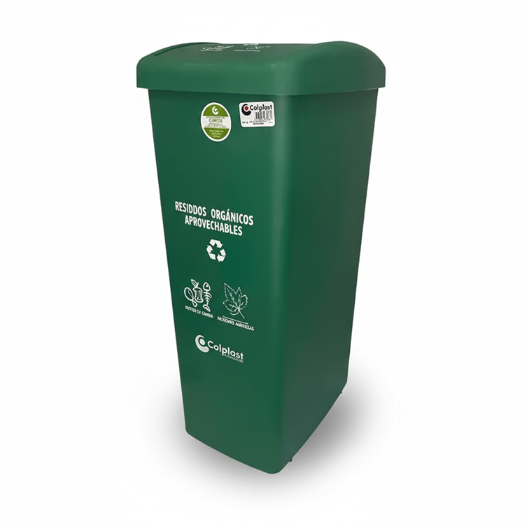 Papelera Vaiven de Tapa Plana de 55 Litros Colplast
