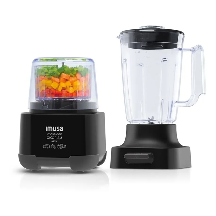 Procesador Imusa Pica 1 2 3 Negro + Vaso de 2 Litros 5861027300