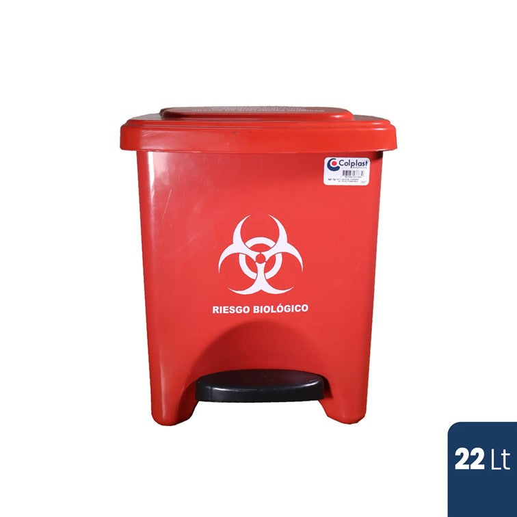 Papelera de Pedal Cuadrada de 22 Litros Colplast