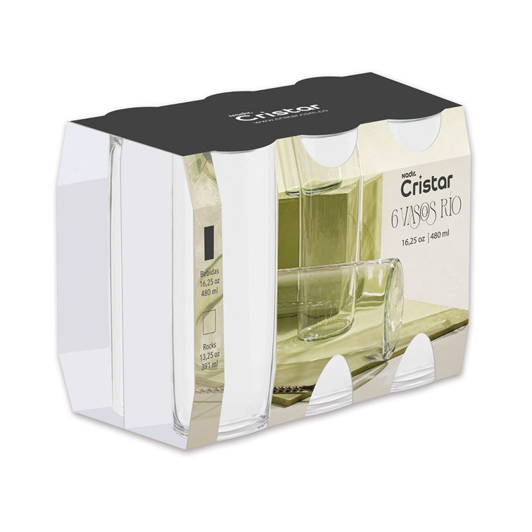 Set X6 Unidades de Vasos Rio Cristar 0936CL6