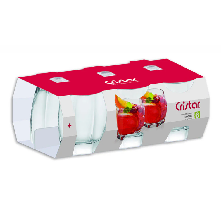 Set X6 Unidades de Vasos Amadeus Rocks Cristar 0399CL6