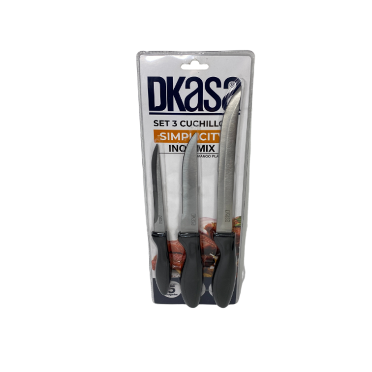 Set de Cuchillos X3 Piezas Dkasa Simplicity Inox CRV123