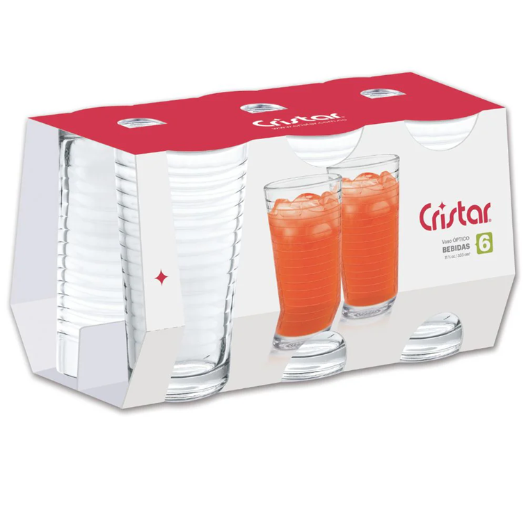 Set X6 Unidades de Vasos Óptico Cristar 0292CL