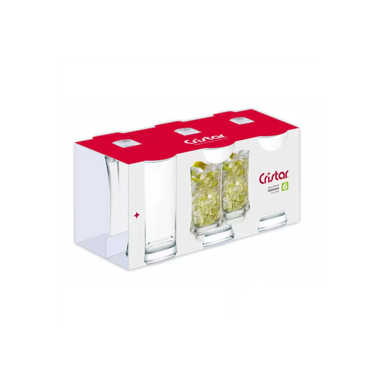 Set X6 Unidades de Vasos Vivaldi Cristar 0107CL6