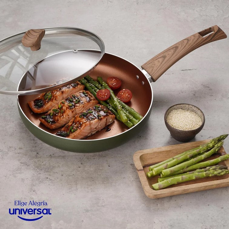 Sartén Universal Cuarzo + Tapa de Vidrio de 24 Cm L49063