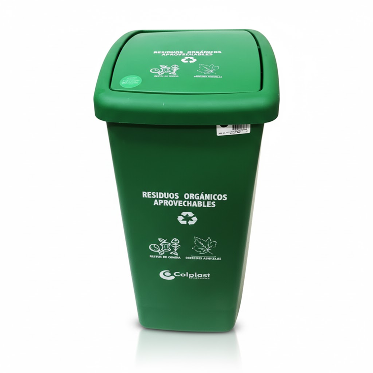 Papelera Vaiven de Tapa Plana de 55 Litros Colplast