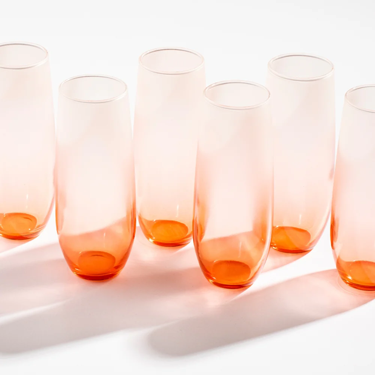 Set X6 Unidades de Vasos Champaña Stemless Guapa Cristar