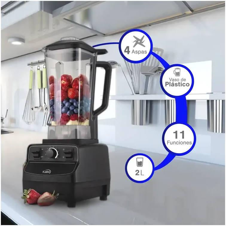 Licuadora Kalley Max Blend Negro de 1500W K-LAP