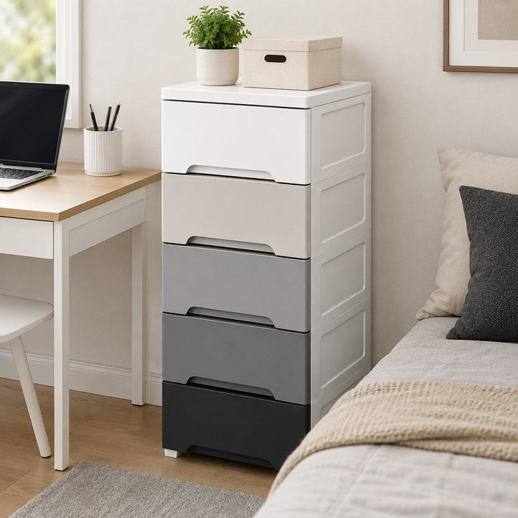 Cajonero Portofino Armaty de 5 Gavetas Colores Grises