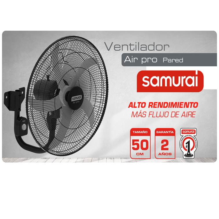 Ventilador Air Pro Samurai de Pared de 22" Negro