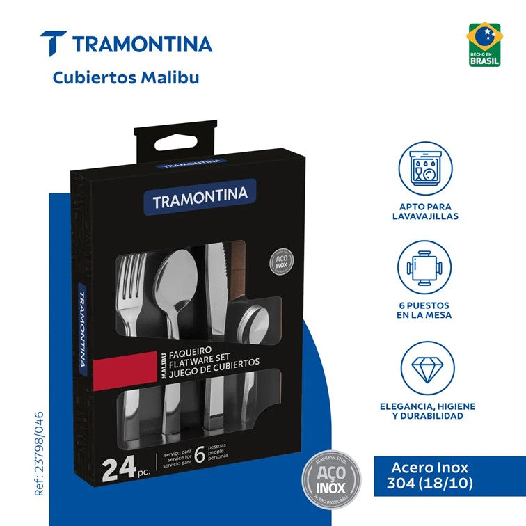 Juego de Cubiertos Malibu Tramontina 24 Piezas 23798/046