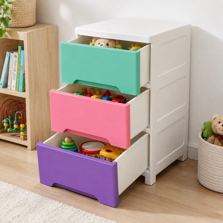Cajonero Portofino Infantil Armaty de 3 Gavetas Color Niña