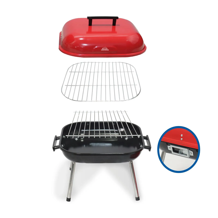Asador a Carbon de Mesa BBQ Home Elements Rojo HEBBQ9014R