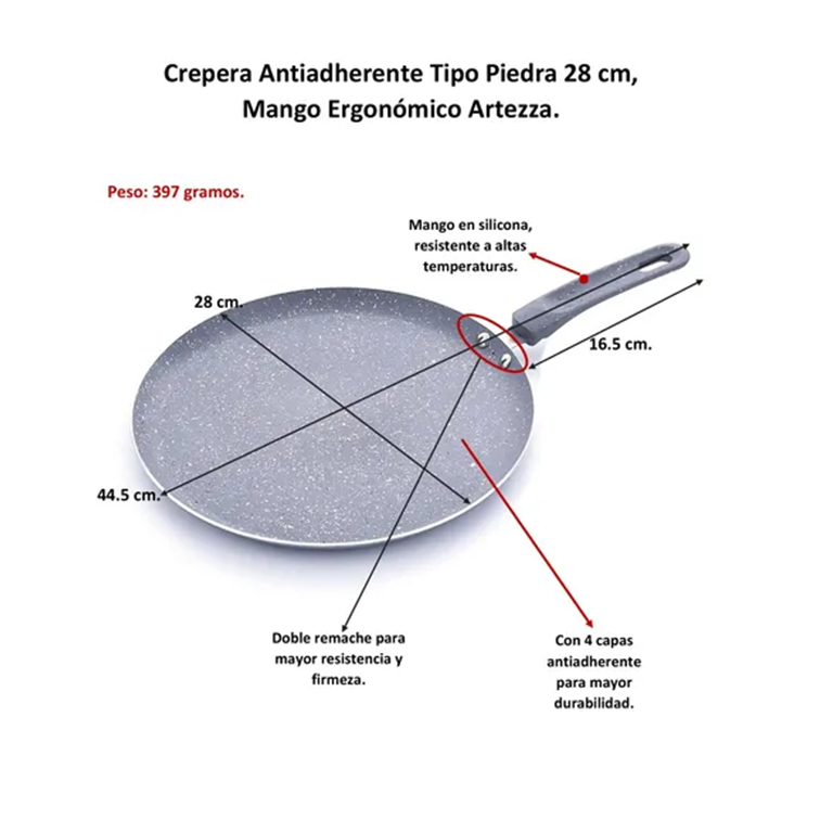 Crepera Arteeza de 28cm Novum HSM03
