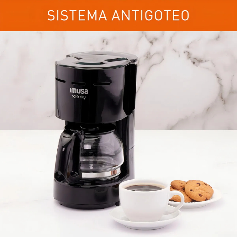 Cafetera Imusa de Filtro Café City 6 Tazas Negra 8000035657