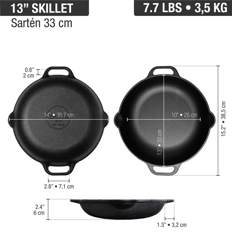 Sartén Paellera de Hierro Fundido Victoria de 33 Cm 31947