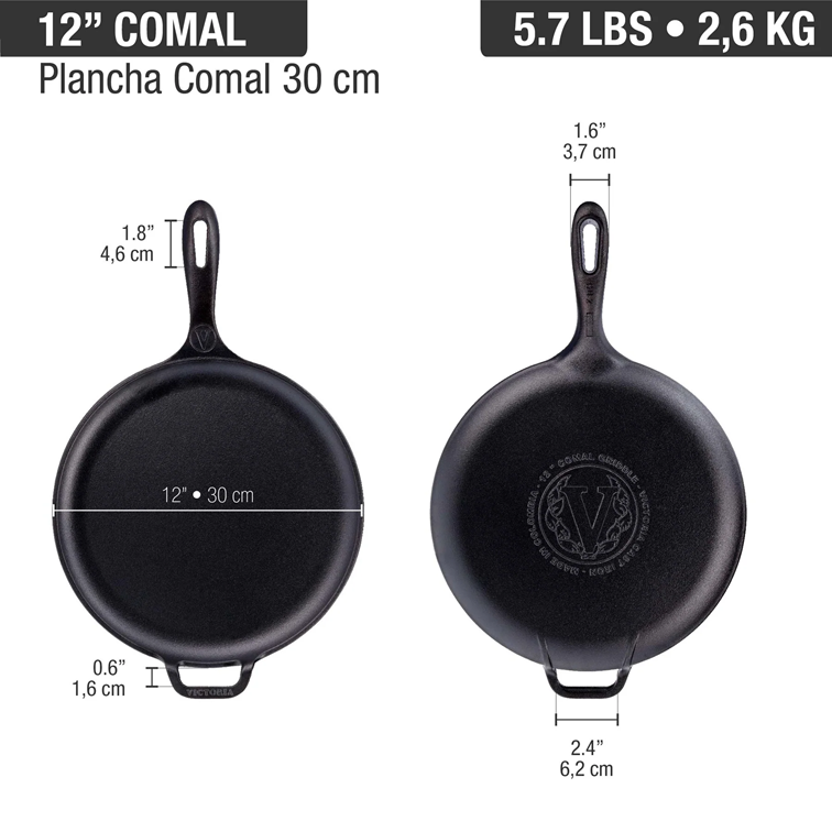 Plancha Comal de Hierro Fundido Victoria de 30 Cm 36379