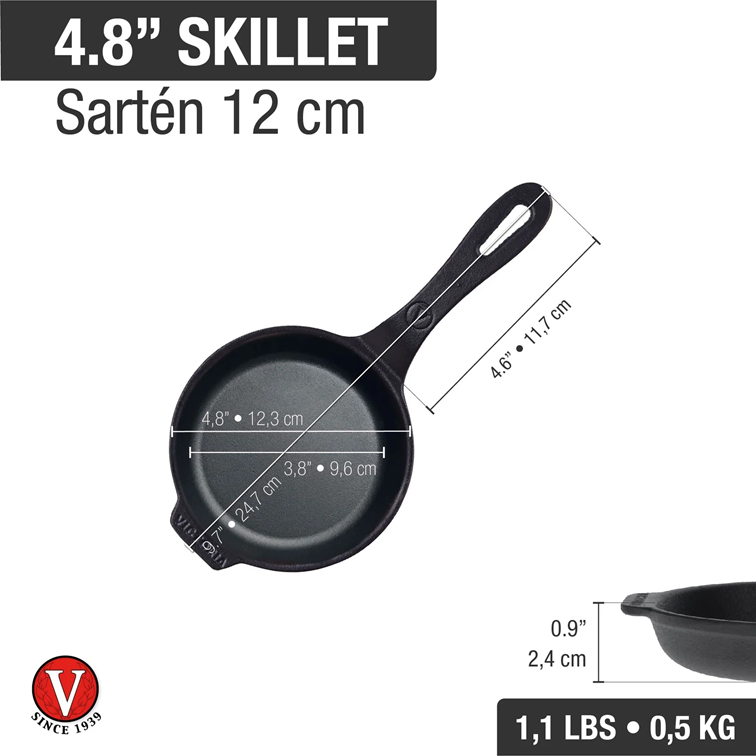 Mini Sartén de Hierro Fundido Victoria de 12 Cm 38502