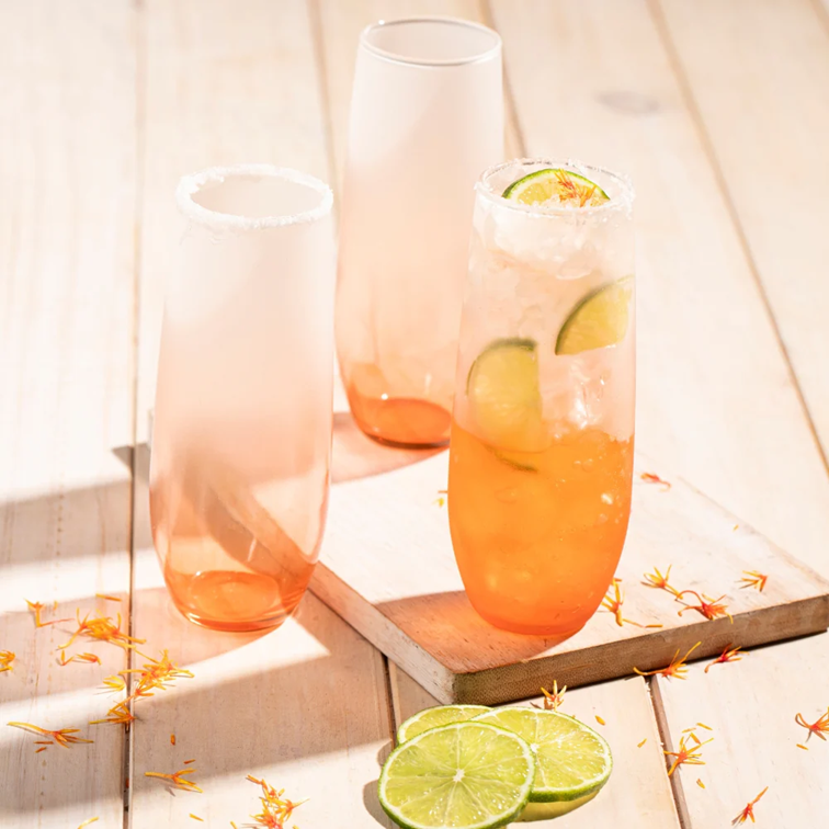 Set X6 Unidades de Vasos Champaña Stemless Guapa Cristar