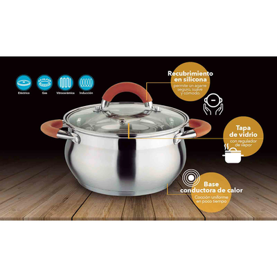 Olla en Acero Inoxidable de 18 Cm Home Elements HESOA-18