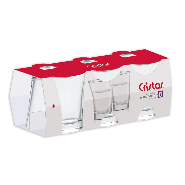 Set X6 Unidades de Copas Shots Sodera Cristar 2805CL72