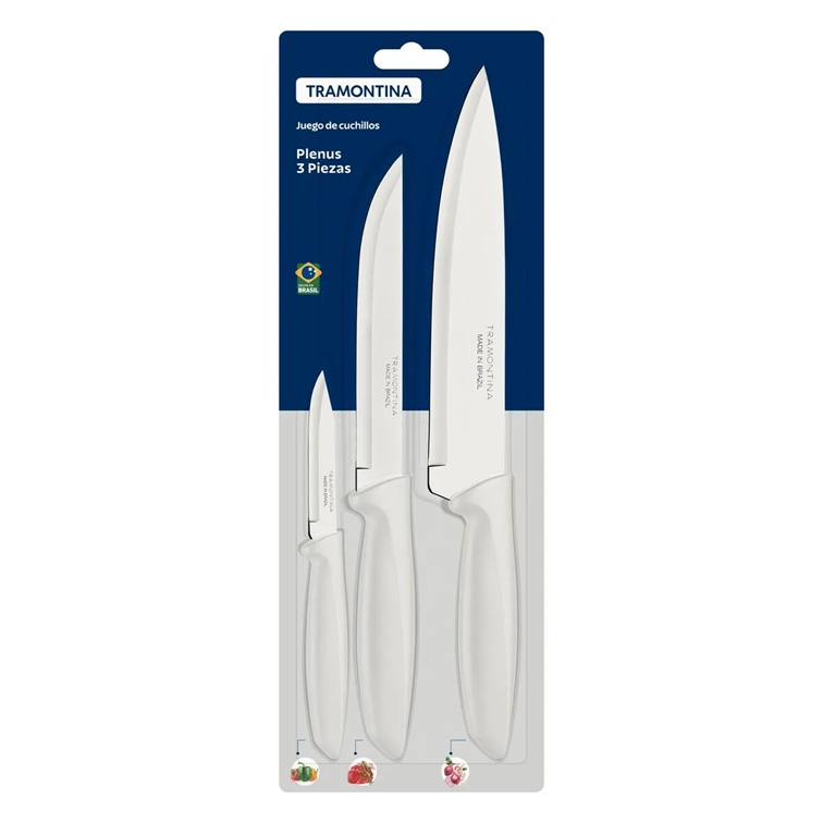 Combo de Cocina Tramontina - Sartenes X3 Und Turim + Cuchillos X3 Und Condor