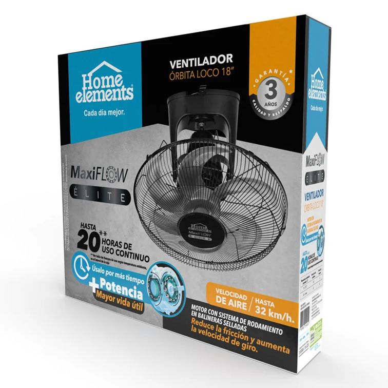 Ventilador Home Elements Órbital MaxiFlow de 18 Pulgadas